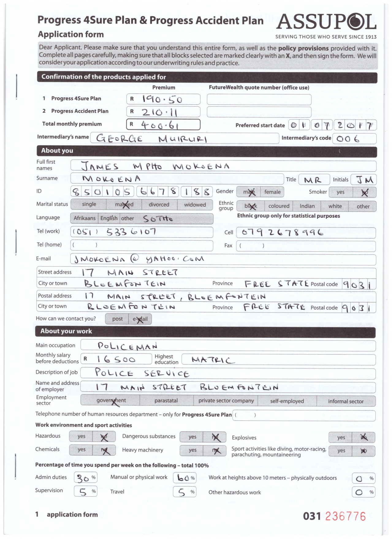 Scan and Attach the Policy Application Form