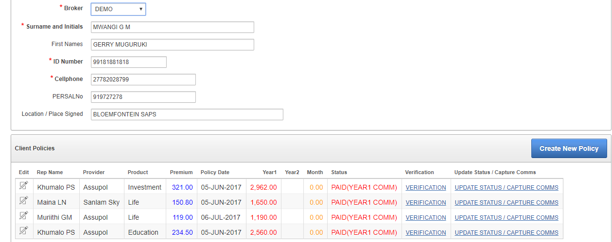 View Client Policies
