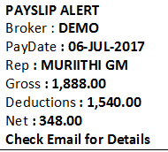 Payslip Alert via SMS